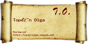 Topán Olga névjegykártya